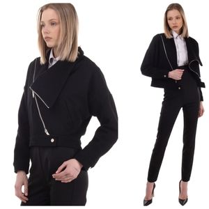 Guy Laroche asymmetrical wool blend cropped jacket, FR44/ US12, NWT